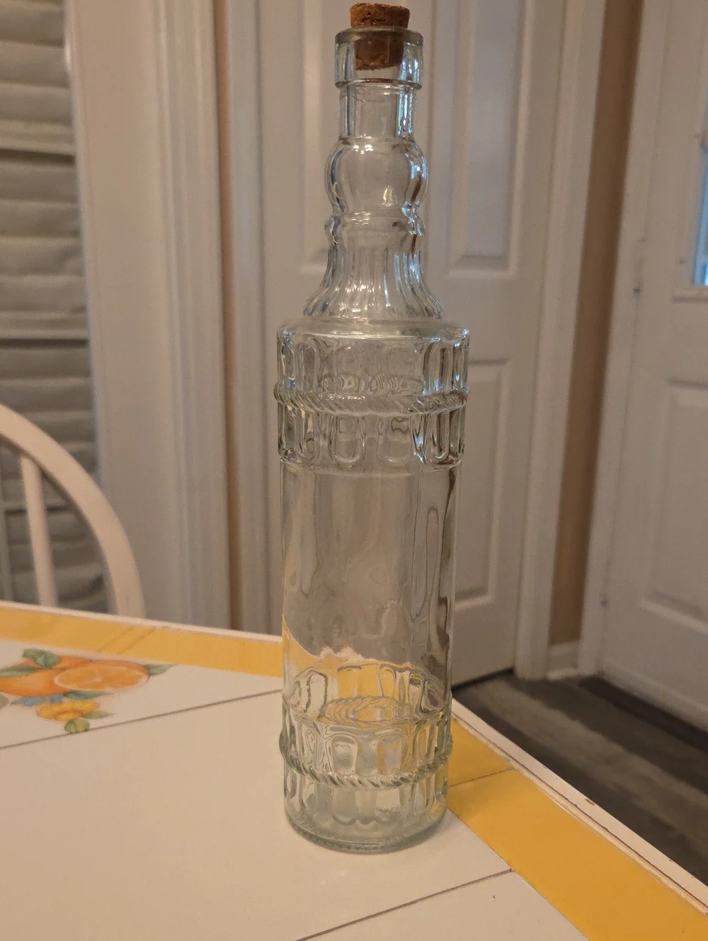 Clear Glass Decorative Bottle with Cork Stopper